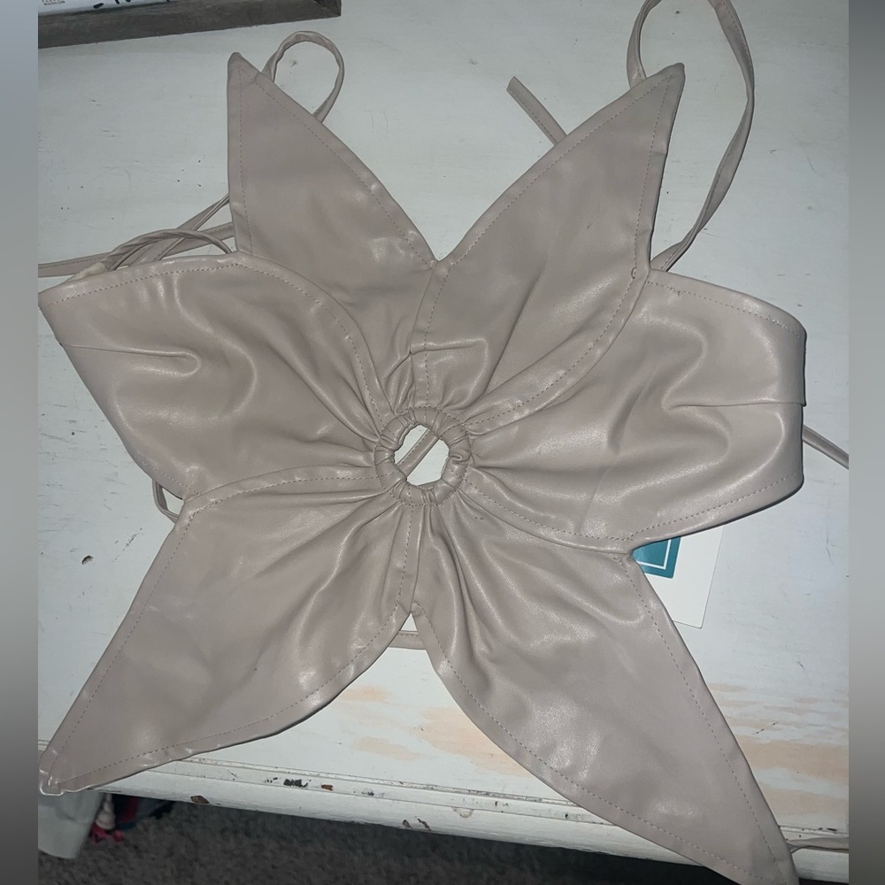 Leather flower top.